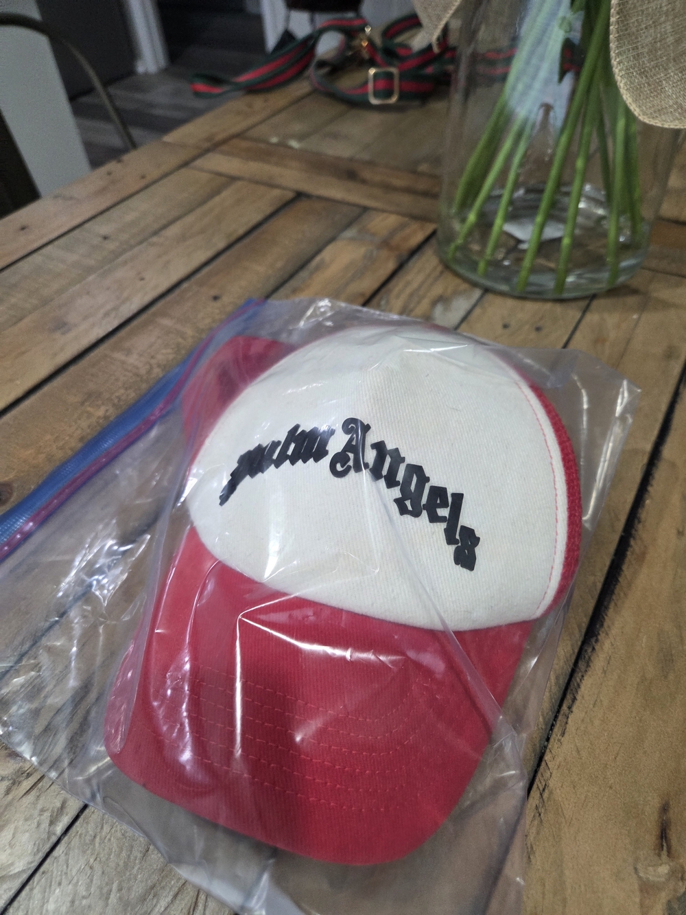 Palm Angels Red and White Trucker Hat